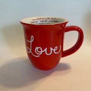 Abbey Press Mug Cup Inspirational Christian ‘Abide in Love’ Mathew 22:37 NWOT